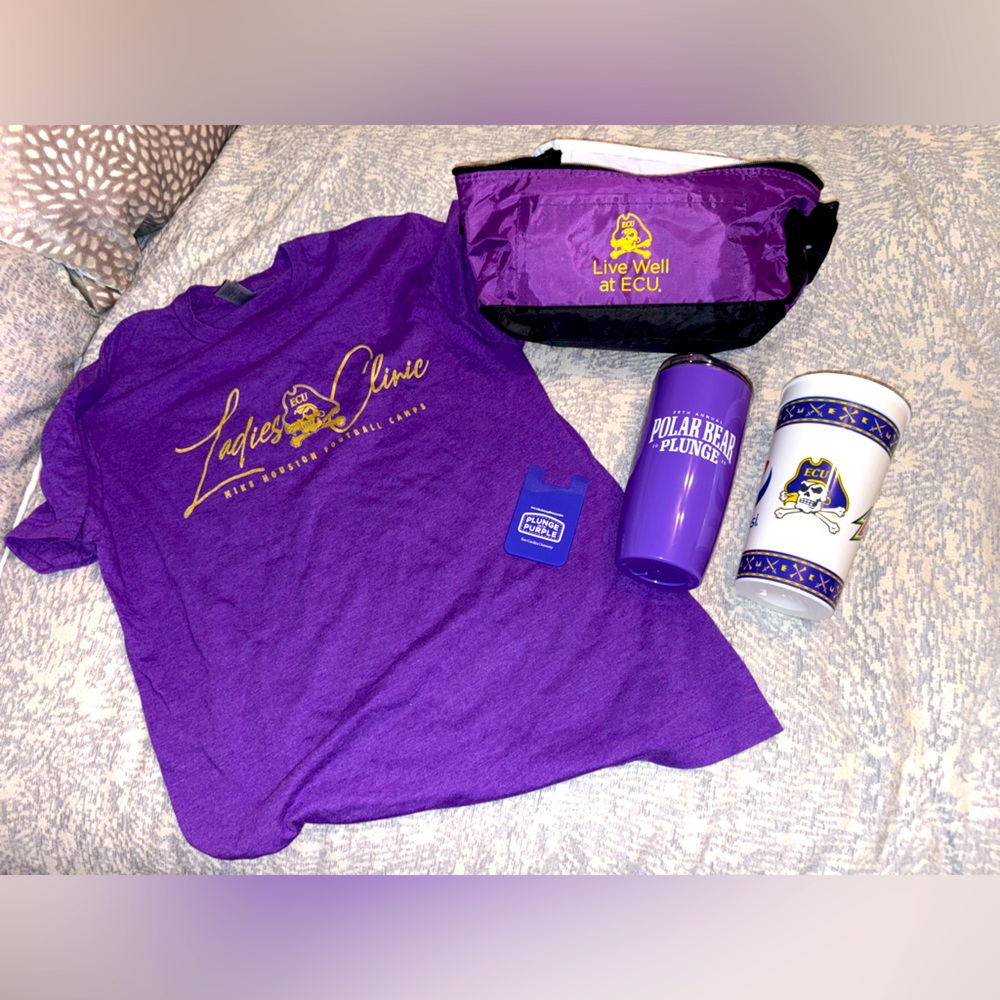 ECU East Carolina University Pirate Gift set cooler bag ladies shirt cups